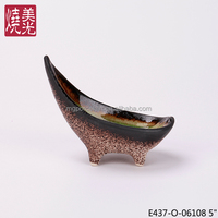 Assiette en céramique de qualité alimentaire, fabriquée à la main, durable, compatible micro-ondes et lave-vaisselle, pour la cuisine japonaise, avec glaçure craquelée