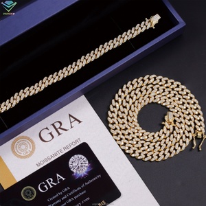 Cadena Cubana de Plata de Ley 925 con Diamantes de Moissanita VVS de 6 mm de Ancho, Chapada en Oro Amarillo, Joyería Hip Hop - Product Image 6