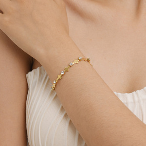 Declaración de acero inoxidable 18K Pvd Gold Zircon Butterfly Cross Heart Evil Eyes <span class=keywords><strong>Charm</strong></span> Chain <span class=keywords><strong>Bracelet</strong></span> Mujeres <span class=keywords><strong>Rhinestone</strong></span> <span class=keywords><strong>Bracelet</strong></span> - Product Image 6