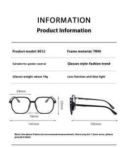 Moda Retro Nuevo Diseño Cuadrado Óptico Venta al por mayor <span class=keywords><strong>Gafas</strong></span> Hombres Mujeres Diseñador Marco <span class=keywords><strong>Gafas</strong></span> Ópticas - Product Image 5