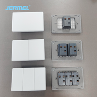 Soket Daya 6 Pin Amerika Selatan soket tipe ganda dengan PC papan besar dan Panel kaca antigores 15A 115-250V ~ standar selatan