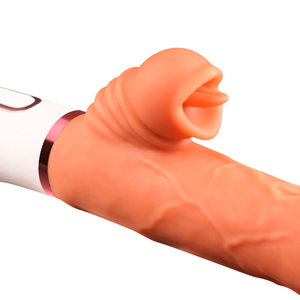 Dispositivo de Masturbación con Consolador Artificial, Consolador <span class=keywords><strong>Femenino</strong></span> con Forma de Genitales Masculinos, Masajeador Vibratorio con Lengua Automática, Silicona ABS - Product Image 2