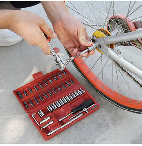 46 mảnh thiết lập lục giác ổ cắm cờ lê công cụ xe hơi và xe máy bảo trì Ratchet cờ lê đặt nhà sử dụng hộp công cụ - Product Image 4