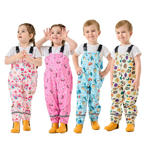 Pantalon de pluie intégral pour enfants, style bavoir, imperméable, pour activités de plein air et randonnée, avec motif de dessin animé, OEM - Product Image 6