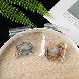 Bolsa de joyería transparente de piedras preciosas de plástico holográfica personalizada con logotipo, embalaje de joyería, pequeña bolsa ziplock transparente