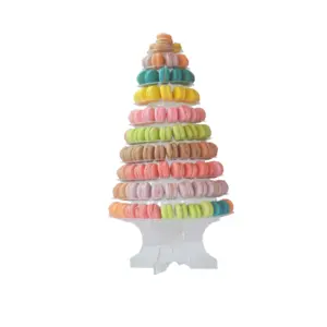 Jelas Hitam 10 Tingkat Macaron Blister Menara Berdiri Kemasan dengan Acrylic Cake Decoration