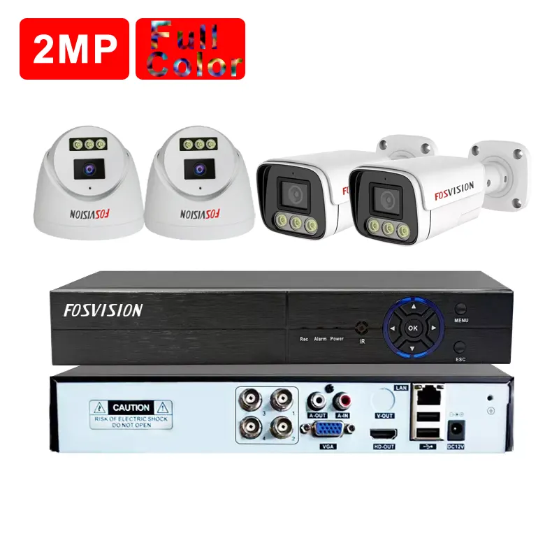 Factory 2MP 4CH Security Set AHD DVR Kit Camera Video Surveillance 4 Channel CCTV security camera system full color fosvision