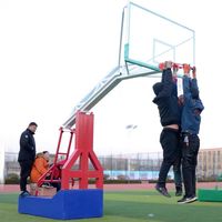 En gros Panneau de basket avec support, Support d'exposition de panneaux de basket, Panneau de basket de 10 pieds avec support