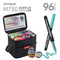 Marqueurs de peinture acrylique PET de qualité supérieure, 96 couleurs, assortiment énorme, couleurs vibrantes, fournitures d'art professionnelles pour l'école, non effaçables