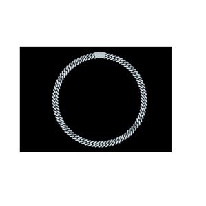 Lab Grown Diamond Miami Cadena de eslabones cubanos 6 ~ 15mm Oro blanco Oro Rosa 925 Chapado en plata Boda Compromiso Fiesta Regalo Collar - Product Image 1