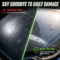 Film de protection de peinture TPU ultra brillant, film transparent PPF pour voiture, film de protection de carrosserie haute transparence invisible, 1,52*15M