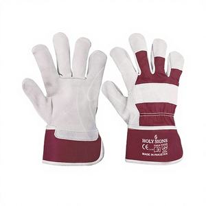 Guantes de Seguridad de Cuero de Alta Calidad, Protección PPE, Resistentes, Color Granate, Forro de Nailon, para Mecánicos, Trabajo al Aire Libre, Manipulación de Alimentos, Anticorte, Antideslizantes - Product Image 1