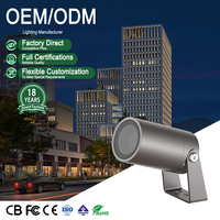 Projecteur extérieur multi-positions en aluminium IP65, étanche à la poussière et à l'eau, avec technologie COB, pour parcs et jardins