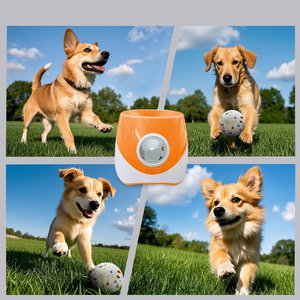 Hiper makine otomatik top başlatıcısı büyük köpekler için kapalı/açık interaktif Pet oyuncak ayarlanabilir mesafe spor plastik köpek - Product Image 3