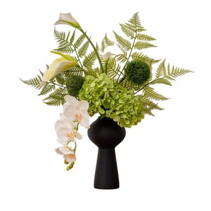 Ensemble de bouquets de fleurs artificielles Fleurs en soie Orchidée verte Arrangement en vase Style moderne Décoration de bureau à domicile - Product Image 5