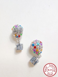 Colorful <b>Balloon</b> Charms for Jewelry Making Wholesale Pan Style DIY Dora 925 Sterling <b>Silver</b> HaYa PAN-28 GDTC Certified Unisex - Product Image 2