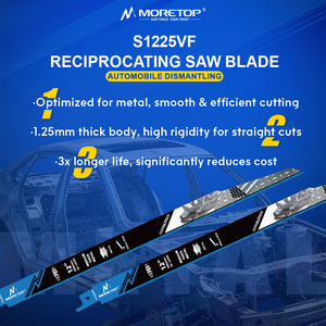 Hoja de sierra recíproca bimetálica S1225VF de 12 pulgadas 10/14 TPI para demolición de metal y corte de carrocerías, serie profesional - Product Image 4