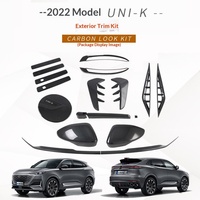 Para Changan 2022 UNI-K: Manijas de puerta, tapa del tanque de combustible, limpiaparabrisas trasero, luces antiniebla delanteras, emblemas laterales y accesorios de mejora de estilo de carrocería de material ABS.