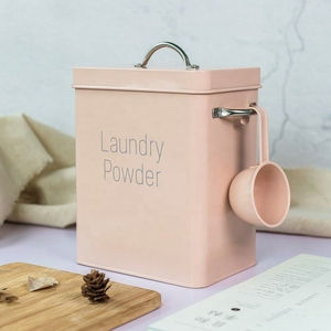 Huyo OEM Space Saving Modern Farmhouse Metal Laundry Pods <b>Container</b> with Lid - Product Image 5