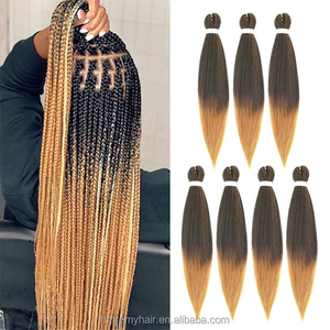 En stock usine – Extensions de cheveux synthétiques EZ à tresser, 52 pouces, 90g/paquet, basse température, en fibre synthétique EZ pour crochet - Product Image 4