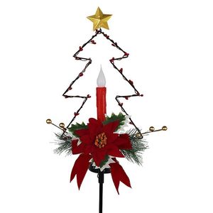 Lumière solaire pour arbre de Noël, lumière de sol, étanche, décoration de pelouse extérieure, LED blanche, forme triangulaire, commande manuelle - Product Image 5
