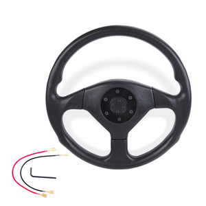 <b>Racing</b> Steering <b>Wheel</b> 14 Inch PU Black 3 Spoke General Purpose Car Use - Product Image 5