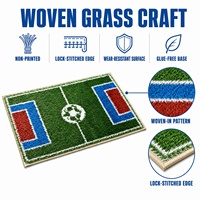 Mini-Fußballfeld Kunstrasen-Matte, Mehrfarbiger Gewebter Realistischer Rasen, Ausstellungsstück, Fußball-Geschenk Rasenmatte