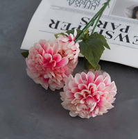 Fleurs de Dahlia artificielles réalistes faites à la main en soie et plastique, à 3 têtes, pour mariage, Saint-Valentin, auditorium, décoration intérieure, vente en gros
