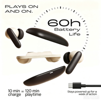 Écouteurs intra-auriculaires TWS ultra-minces à réduction de bruit active (ANC) Brightblue, latence ultra-faible, étanches IPX5, compatibles Bluetooth 6.0, avec commandes tactiles et Apt-X
