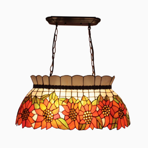 Lustre suspendu Billard Tournesol, Plafonnier brillant de style campagnard et pastoral, Éclairage décoratif pour villa - Product Image 1