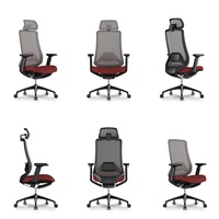 Chaise de bureau ergonomique en maille pivotante et inclinable à dossier haut avec support lombaire et accoudoirs réglables 4D pour bureau moderne