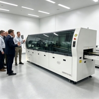 Machine à souder par ondes Morel XMW-450 à économie d'énergie, contrôle intelligent PLC, préchauffage automatique, assemblage de circuits imprimés à haut volume