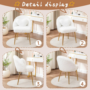 Silla de tocador blanca glamurosa al por mayor JIAMEIJIA con estructura metálica - Silla de tocador personalizada OEM ODM - Product Image 5