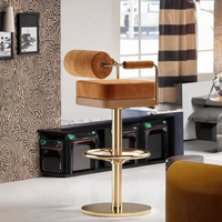 Chaise de bar pivotante et réglable en hauteur en acier inoxydable, simple, élégante et moderne, pour bar à domicile, salle à manger, salon