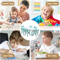 Ensemble table et chaises de sécurité en plastique pour enfants SINKIPA, hauteur réglable, bureau pour 6 places, âges 3-12 ans, durable, écologique, antidérapant