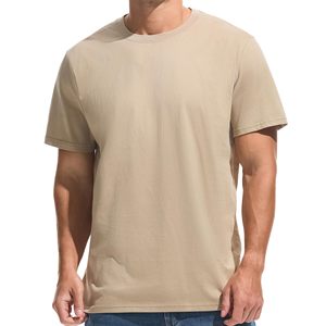 Camiseta de <span class=keywords><strong>Hombre</strong></span> al por Mayor OEM, de Algodón Pesado, Tejido Dobby, 240g, Transpirable, Formal, Lisa, Personalizable, de <span class=keywords><strong>Manga</strong></span> Corta, Cuello Redondo, Corte Regular - Product Image 3