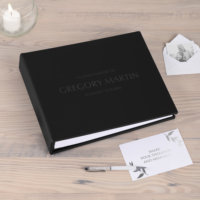 Livre de Condolences Personnalisé - 50 Pages - Souvenir Commémoratif - Faux Cuir - En Mémoire de [Nom du Défunt] - Livre de Commémoration