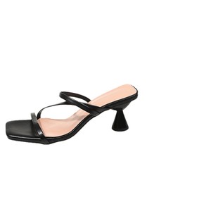 Nouvelles sandales d'été à bout carré et talon bas pour femmes, style claquettes à fines brides, grandes tailles 43 - Product Image 4