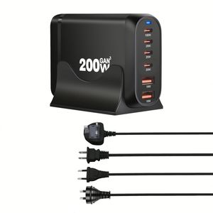 อะแดปเตอร์ GaN 200W USB-C ชาร์จเร็ว 4C2A รองรับ PD 100W 20W 18W สำหรับแล็ปท็อปและโทรศัพท์มือถือ - Product Image 1