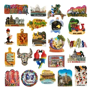 Imán de nevera 3D personalizado al por mayor, recuerdos turísticos de Europa, España, Valencia, Mallorca, Tenerife, <span class=keywords><strong>Barcelona</strong></span>, pegatina con mensaje - Product Image 1
