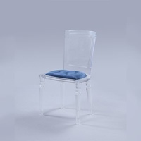Chaise de mariage en acrylique transparent de luxe siège de banquet transparent en cristal avec coussin pour hôtel, fête, événement, maison