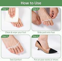 Coussinets métatarsiens en silicone, coussin pour l'avant-pied, soulagement de la douleur, gel souple respirant, soin des pieds, soutien pour femmes et hommes, talons hauts