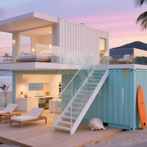 Villa conteneur créative et populaire à deux étages, détachable, mobile, préfabriquée, modulaire, design résidentiel moderne, <span class=keywords><strong>construction</strong></span> en acier - Product Image 3