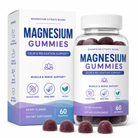 Gummies de citrate de magnésium 200 mg pour le sommeil et la relaxation, favorisent l'apaisement de l'humeur, saveur baies, complément végétalien