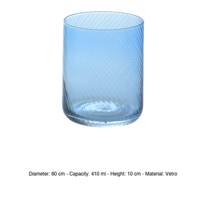 Vaso de Agua M1934, Vidrio Soplado a Mano, Diseño Espiral Azul, 41 cl, Suministros para Restaurantes, Suministros para Bares, Venta al Por Mayor - Product Image 3