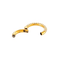 ASTM F136 G23 Anneau de nez en titane pour femmes Bijoux de corps 16G Oreille Os Piercing Boucles d'oreilles avec zircon