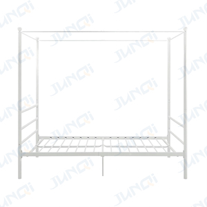 Junqi factory OEM ODM produttore appartamento dormitorio letto cotone zanzariera letto baldacchino letto singolo in metallo quadrate - Product Image 6