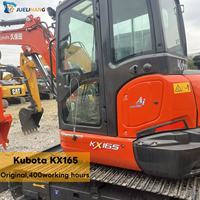 Kubota KX165 d'occasion en bon état, moteur puissant de 40,4 kW, capacité de la benne de 0,25 m³, machine multifonctionnelle