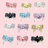 Perles à nœud en strass, 6 couleurs, nœud brillant fantaisie, perle en résine transparente pour stylo à perles, porte-clés, bijoux, artisanat, breloques