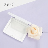 Boîtier compact blanc nacré avec miroir et houppette, vide, pour poudre de blush, palette simple, maquillage en poudre, fard à paupières, contour, en ABS